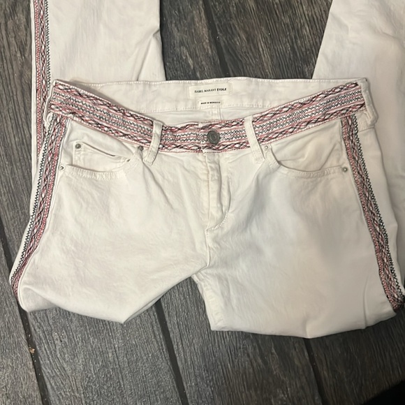 Isabel Marant Cropped Straight White Jeans Size 38/10 - Picture 5 of 6